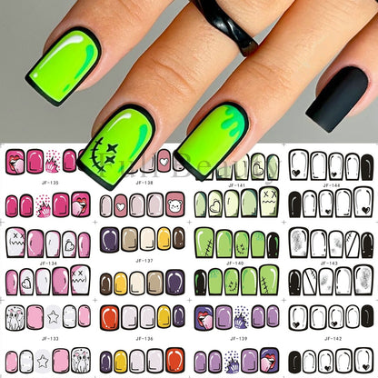 New Leopard Print Stickers For Nails Wild Animal Texture Cute Cows Designs Nail Tattoo Watermark Transfer Sliders NTBN2281-2292