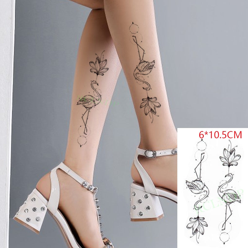 Waterproof Temporary Tattoo Sticker sexy baby&#39;s breath flower tatto small birds gun feather Water Transfer fake flash tatoo