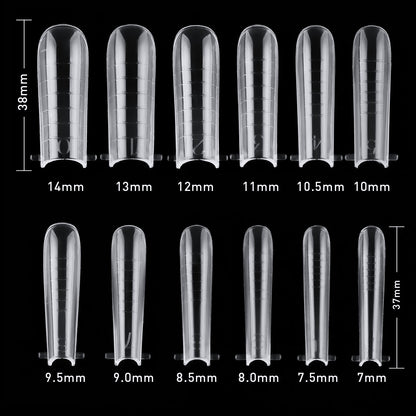 Beautilux Plastic Nail Forms Quick Building Dual Forms Poly Acryl Nail Extension Oval Stiletto Almond French Nails Tips Capsules