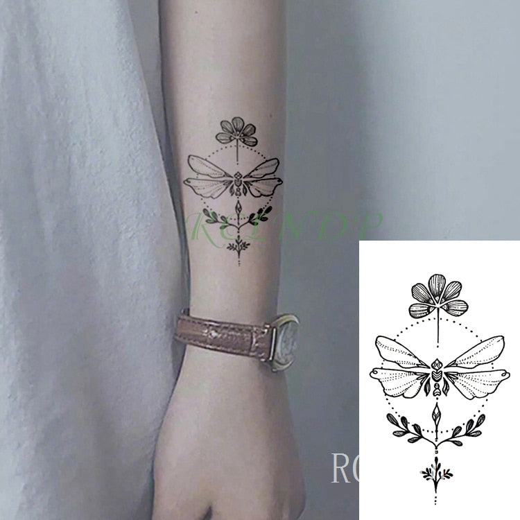 Waterproof Temporary Tattoo Sticker sexy baby&#39;s breath flower tatto small birds gun feather Water Transfer fake flash tatoo