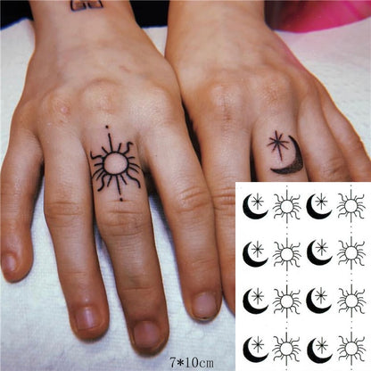 Waterproof Temporary Tattoo Sticker curved moon eclipse tatto flash tatoo fake tattoos for men women