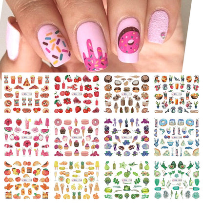 New Leopard Print Stickers For Nails Wild Animal Texture Cute Cows Designs Nail Tattoo Watermark Transfer Sliders NTBN2281-2292