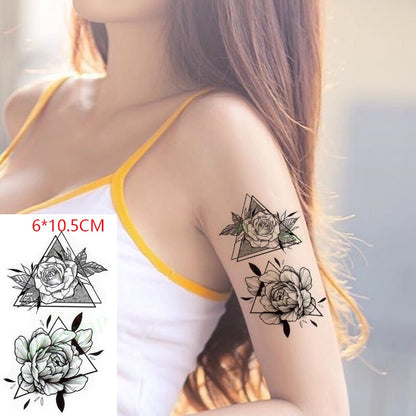 Waterproof Temporary Tattoo Sticker sexy baby&#39;s breath flower tatto small birds gun feather Water Transfer fake flash tatoo