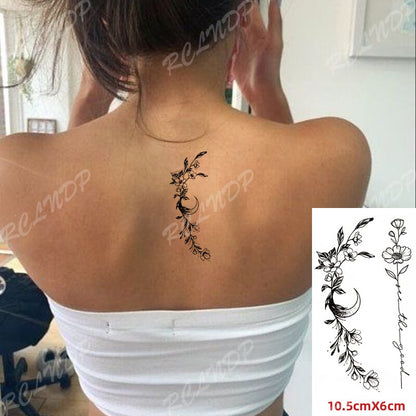 Waterproof Temporary Tattoo Sticker sexy baby&#39;s breath flower tatto small birds gun feather Water Transfer fake flash tatoo