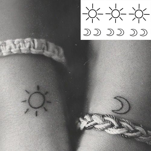 Waterproof Temporary Tattoo Sticker curved moon eclipse tatto flash tatoo fake tattoos for men women