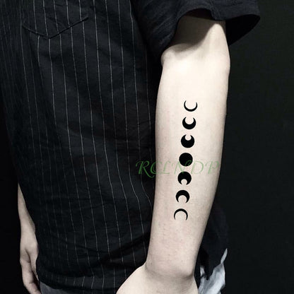 Waterproof Temporary Tattoo Sticker curved moon eclipse tatto flash tatoo fake tattoos for men women