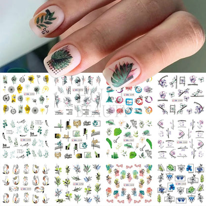 New Leopard Print Stickers For Nails Wild Animal Texture Cute Cows Designs Nail Tattoo Watermark Transfer Sliders NTBN2281-2292