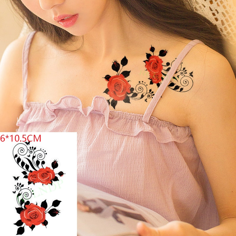 Waterproof Temporary Tattoo Sticker sexy baby&#39;s breath flower tatto small birds gun feather Water Transfer fake flash tatoo