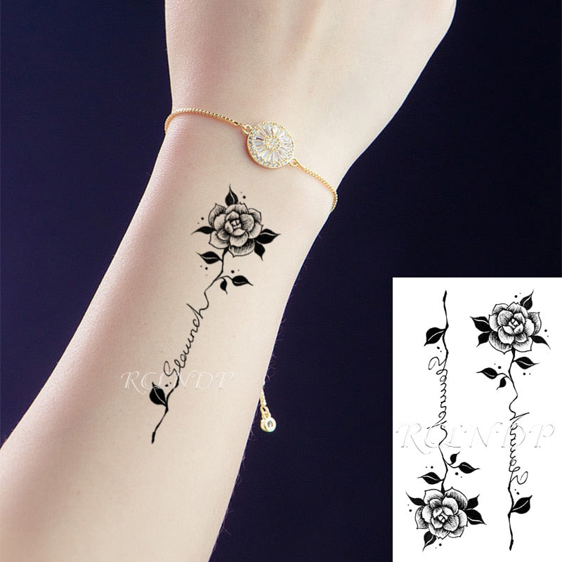 Waterproof Temporary Tattoo Sticker sexy baby&#39;s breath flower tatto small birds gun feather Water Transfer fake flash tatoo