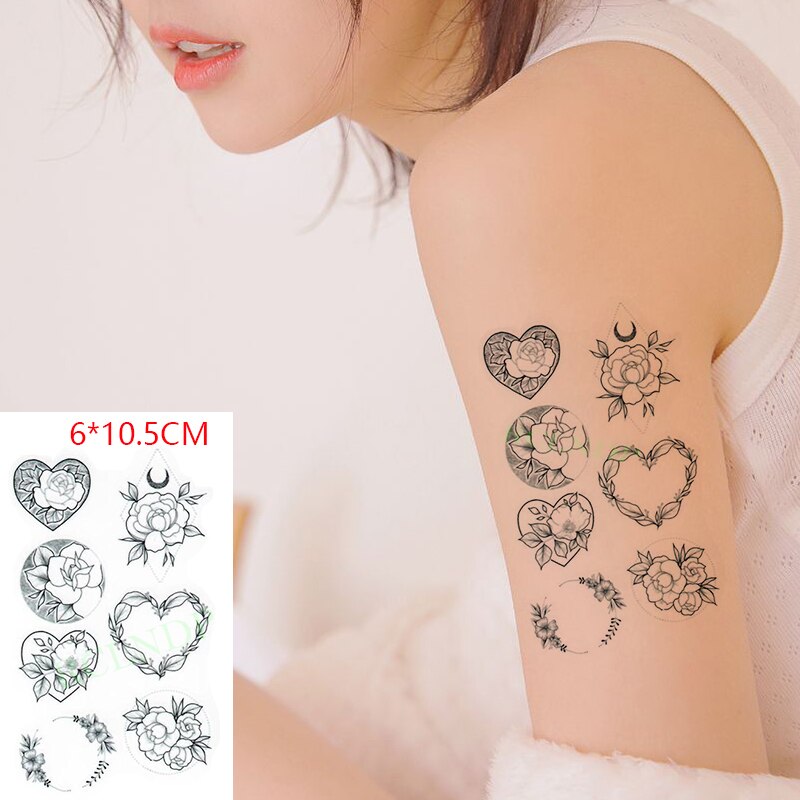 Waterproof Temporary Tattoo Sticker sexy baby&#39;s breath flower tatto small birds gun feather Water Transfer fake flash tatoo