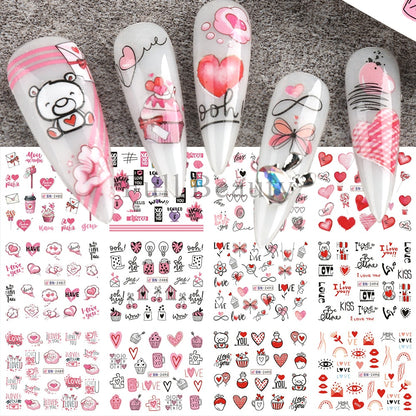 New Leopard Print Stickers For Nails Wild Animal Texture Cute Cows Designs Nail Tattoo Watermark Transfer Sliders NTBN2281-2292