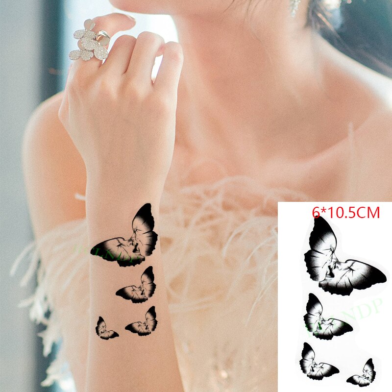 Waterproof Temporary Tattoo Sticker sexy baby&#39;s breath flower tatto small birds gun feather Water Transfer fake flash tatoo