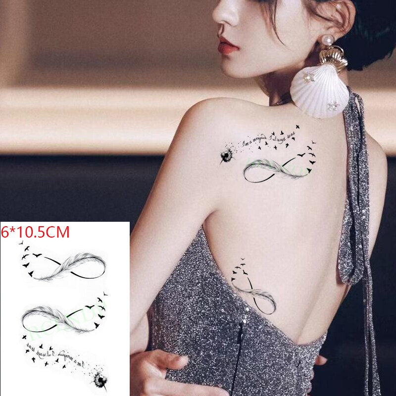 Waterproof Temporary Tattoo Sticker sexy baby&#39;s breath flower tatto small birds gun feather Water Transfer fake flash tatoo