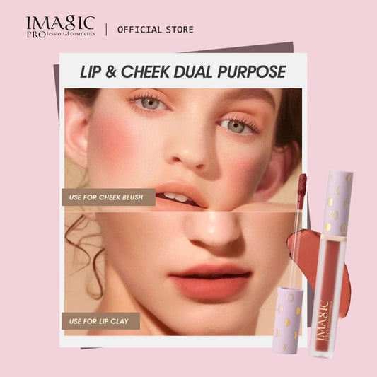 IMAGIC New12-Color Liquid Lipstick Matte Makeup Lips Silky-Smooth Long-Lasting Gloss High Pigment Lip&amp;Cheek Waterproof Lip Mud