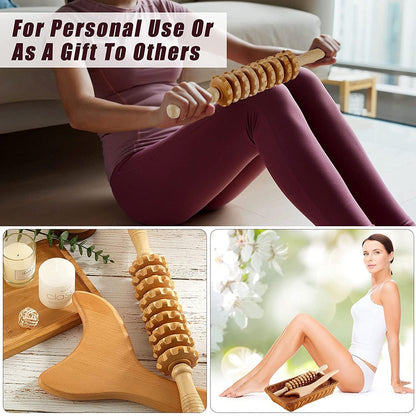 BYEPAIN Wooden Exercise Roller Sport Injury Gym Body Leg Trigger Point Muscle Roller Sticks Massager Health Care