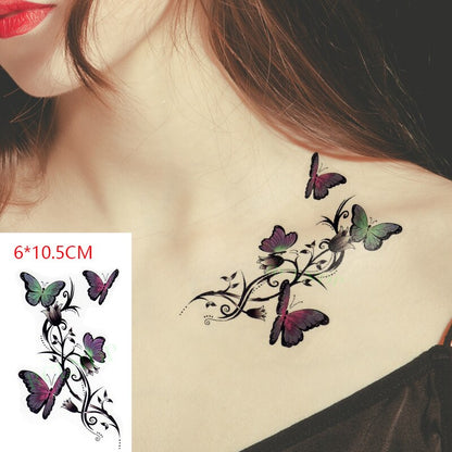 Waterproof Temporary Tattoo Sticker sexy baby&#39;s breath flower tatto small birds gun feather Water Transfer fake flash tatoo