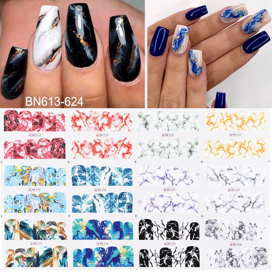 New Leopard Print Stickers For Nails Wild Animal Texture Cute Cows Designs Nail Tattoo Watermark Transfer Sliders NTBN2281-2292