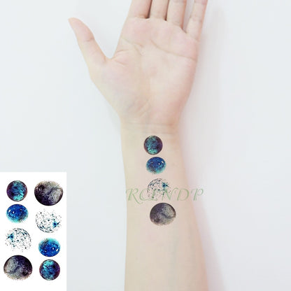 Waterproof Temporary Tattoo Sticker curved moon eclipse tatto flash tatoo fake tattoos for men women