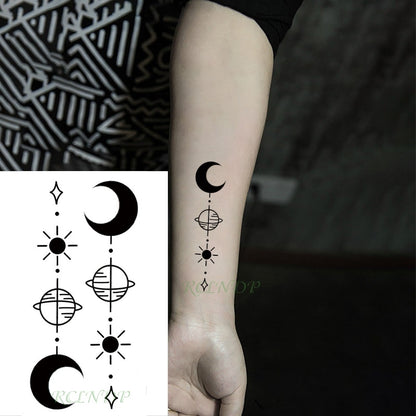 Waterproof Temporary Tattoo Sticker curved moon eclipse tatto flash tatoo fake tattoos for men women