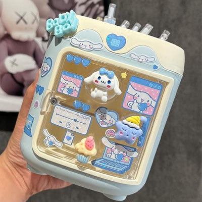 Cartoon Sanrio Makeup Brush Pen Holder Canister Send Stickers Kuromi Cinnamoroll Anime Figure My Melody Hello Kittys Girl Gift