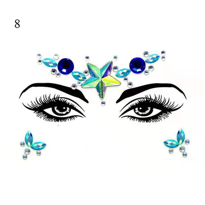 3D Crystal Tattoo Sticker Drill Stickers Eyes Sticker Party Face Stickers Face Decoration Diamond Masquerade Temporary Tattoo