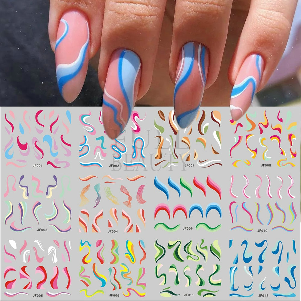 New Leopard Print Stickers For Nails Wild Animal Texture Cute Cows Designs Nail Tattoo Watermark Transfer Sliders NTBN2281-2292