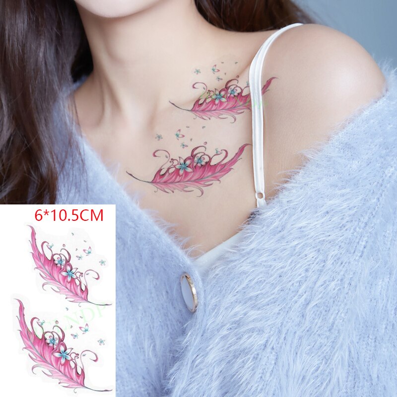 Waterproof Temporary Tattoo Sticker sexy baby&#39;s breath flower tatto small birds gun feather Water Transfer fake flash tatoo