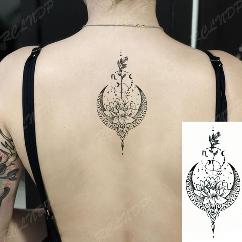 Waterproof Temporary Tattoo Sticker mandala henna bird feather whale body art tatto flash tatoo fake tattoos for girl women men