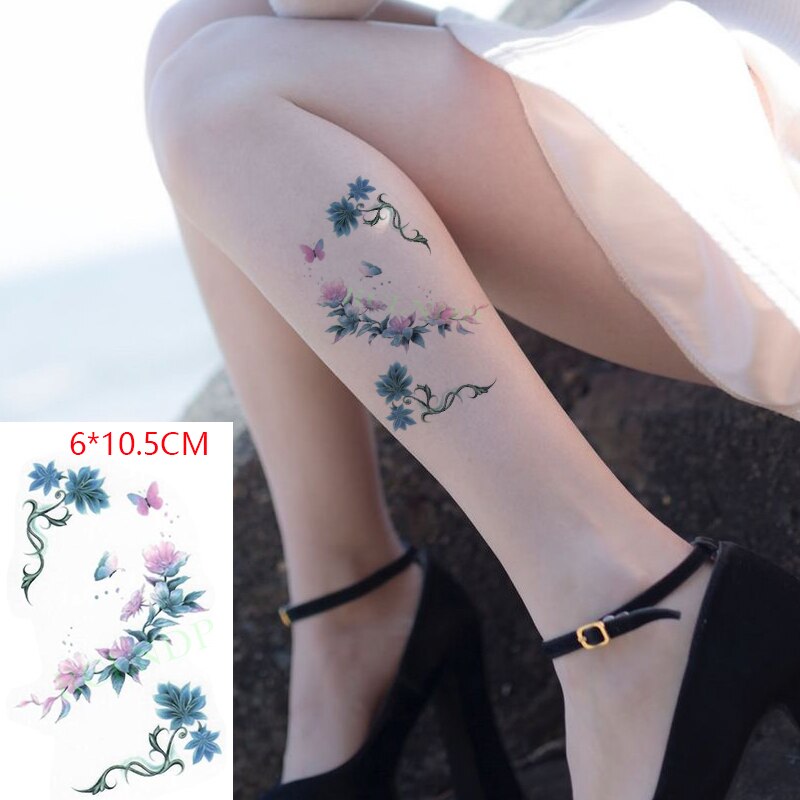 Waterproof Temporary Tattoo Sticker sexy baby&#39;s breath flower tatto small birds gun feather Water Transfer fake flash tatoo