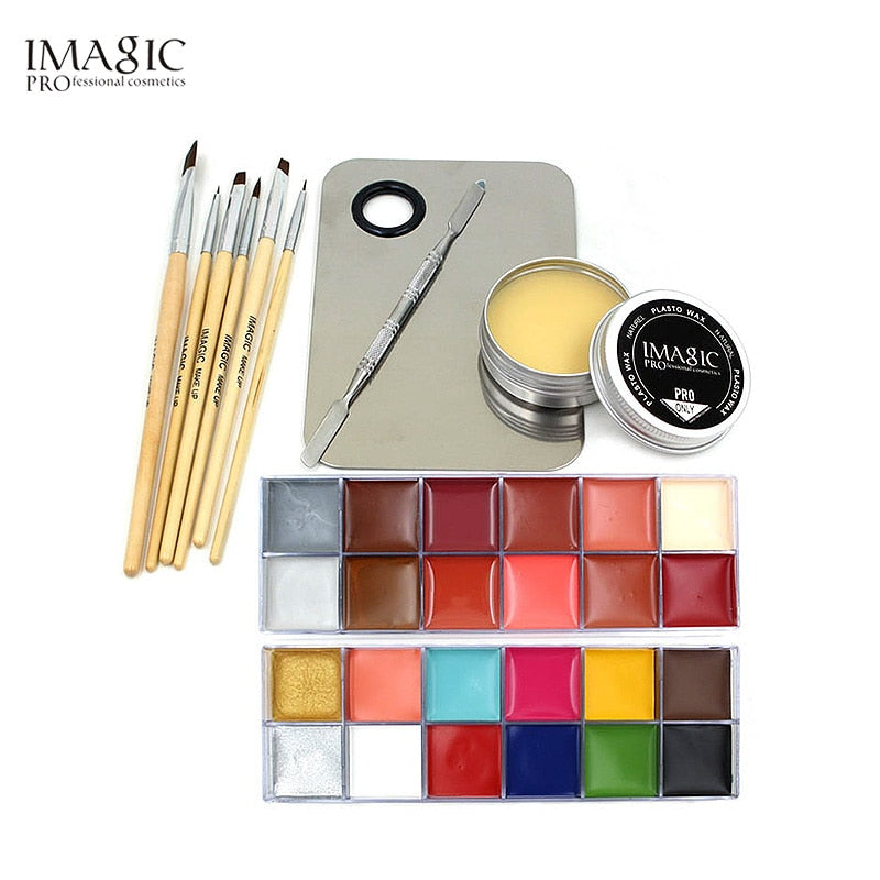 IMAGIC Professional  Makeup  Cosmetics 1 X12 Colors Body Painting+Skin Wax+professional makeup remover Makeup Set Tools