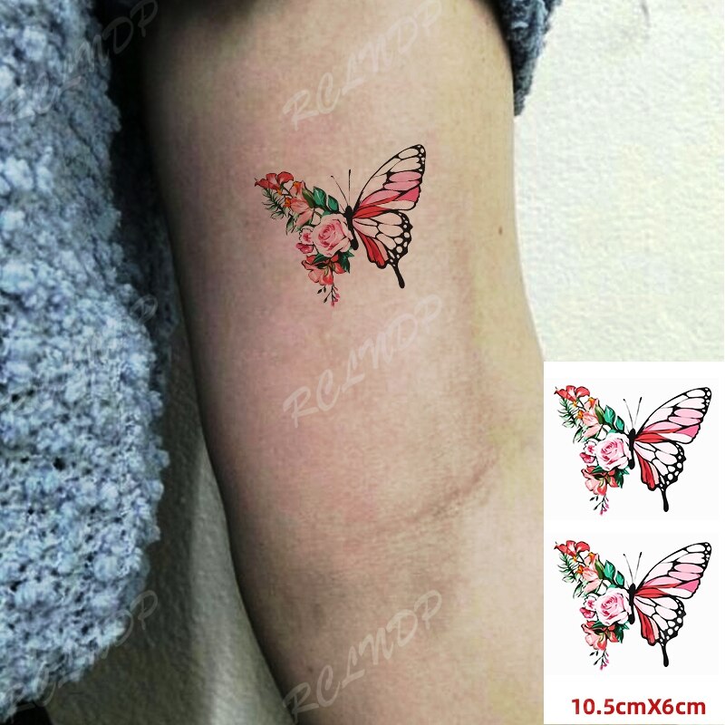 Waterproof Temporary Tattoo Sticker sexy baby&#39;s breath flower tatto small birds gun feather Water Transfer fake flash tatoo