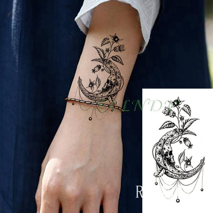 Waterproof Temporary Tattoo Sticker sexy baby&#39;s breath flower tatto small birds gun feather Water Transfer fake flash tatoo